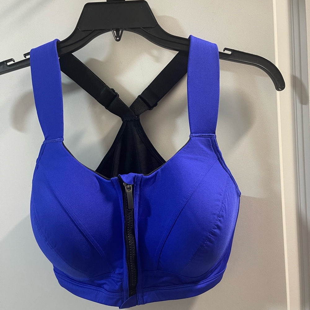 Livi Women's Blue Zip-Front Sports Bra Size 36 DD - Picture 4 of 6